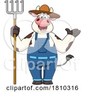 Poster, Art Print Of Farmer Cow Mascot Licensed Clipart Cartoon