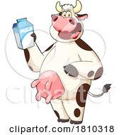 Cow Mascot With Milk Licensed Clipart Cartoon by Hit Toon