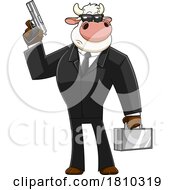 Poster, Art Print Of Cow Mascot Agent Licensed Clipart Cartoon