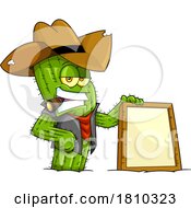 Poster, Art Print Of Cowboy Cactus Mascot Licensed Clipart Cartoon