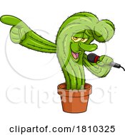 Poster, Art Print Of Cactus Mascot Singing Licensed Clipart Cartoon