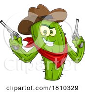 Cowboy Cactus Mascot Licensed Clipart Cartoon