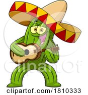 04/01/2024 - Mexican Cactus Mascot Playing A Guitar Licensed Clipart Cartoon