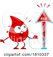 Blood Drop Mascot With Warning Licensed Clipart Cartoon by Hit Toon