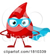 Blood Drop Mascot Super Hero Licensed Clipart Cartoon