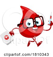 Poster, Art Print Of Blood Drop Mascot First Responder Licensed Clipart Cartoon
