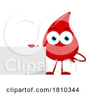 Blood Drop Mascot By A Sign Licensed Clipart Cartoon by Hit Toon