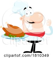 Poster, Art Print Of Chef With A Roasted Chicken Licensed Clipart Cartoon