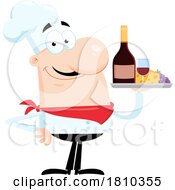 Chef With Wine And Cheese Licensed Clipart Cartoon