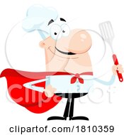 Poster, Art Print Of Super Chef With A Spatula Licensed Clipart Cartoon