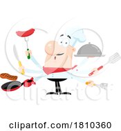 Poster, Art Print Of Chef Multi Tasking Licensed Clipart Cartoon