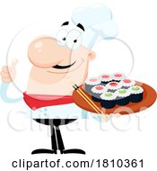 Poster, Art Print Of Chef With Sushi Licensed Clipart Cartoon