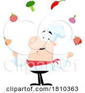 Poster, Art Print Of Chef With Ingredients Licensed Clipart Cartoon