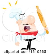Poster, Art Print Of Mad Chef With Rolling Pin Licensed Clipart Cartoon