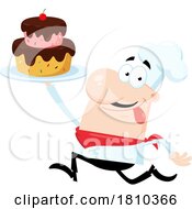 Poster, Art Print Of Chef With A Cake Licensed Clipart Cartoon