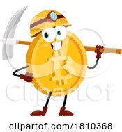 Poster, Art Print Of Bitcoin Mascot Miner Licensed Clipart Cartoon