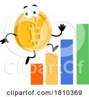 Poster, Art Print Of Bitcoin Mascot On A Graph Licensed Clipart Cartoon
