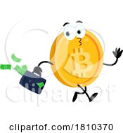 Bitcoin Mascot Dropping Cash Licensed Clipart Cartoon