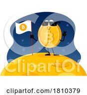 Bitcoin Mascot On A Planet Licensed Clipart Cartoon by Hit Toon