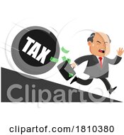 Shady Businessman Running From Taxes Licensed Clipart Cartoon by Hit Toon