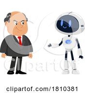 Shady Businessman And Robot Licensed Clipart Cartoon