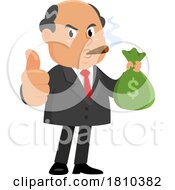 Poster, Art Print Of Shady Businessman With With Moneybag Licensed Clipart Cartoon