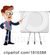 Poster, Art Print Of Businessman Giving A Presentation Licensed Clipart Cartoon