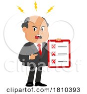 Mad Businessman With Check List Licensed Clipart Cartoon