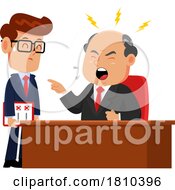 Poster, Art Print Of Mean Businessman Yelling At An Employee Licensed Clipart Cartoon