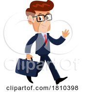 Poster, Art Print Of Businessman Walking Licensed Clipart Cartoon