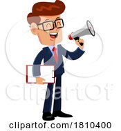Poster, Art Print Of Businessman Using A Megaphone Licensed Clipart Cartoon