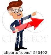Poster, Art Print Of Businessman With An Arrow Licensed Clipart Cartoon