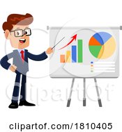 Poster, Art Print Of Businessman With Charts And Graphs Licensed Clipart Cartoon