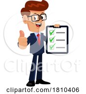 Poster, Art Print Of Businessman With A Check List Licensed Clipart Cartoon