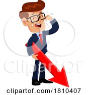 Poster, Art Print Of Businessman With An Arrow Licensed Clipart Cartoon