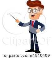 Businessman Using A Pointer Licensed Clipart Cartoon