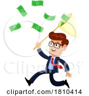 Businessman Catching Money Licensed Clipart Cartoon