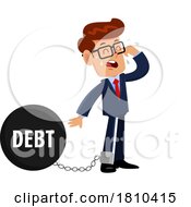 Poster, Art Print Of Businessman Stuck With Debt Licensed Clipart Cartoon