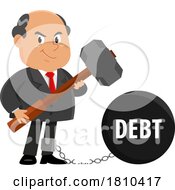 Poster, Art Print Of Shady Businessman With Debt Licensed Clipart Cartoon