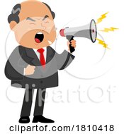 Shady Businessman Using Megaphone Licensed Clipart Cartoon