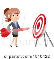 Business Woman With A Giant Dart Licensed Clipart Cartoon by Hit Toon