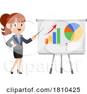 Business Woman Discussing Charts Licensed Clipart Cartoon by Hit Toon