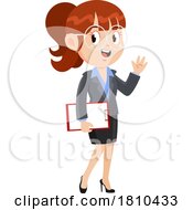 Poster, Art Print Of Business Woman Inspector Licensed Clipart Cartoon