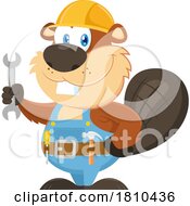 Poster, Art Print Of Worker Beaver Holding A Wrench Licensed Clipart Cartoon
