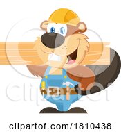 Poster, Art Print Of Worker Beaver With Lumber Licensed Clipart Cartoon