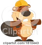 Worker Beaver Chewing Wood Licensed Clipart Cartoon