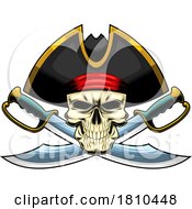 Poster, Art Print Of Pirate Skull With Crossed Swords Licensed Clipart Cartoon