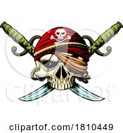 Poster, Art Print Of Pirate Skull With Crossed Swords Licensed Clipart Cartoon