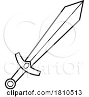 Poster, Art Print Of Sword Black And White Clipart Cartoon