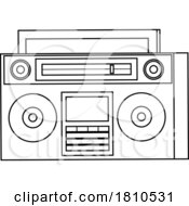 Radio Black And White Clipart Cartoon by Hit Toon
